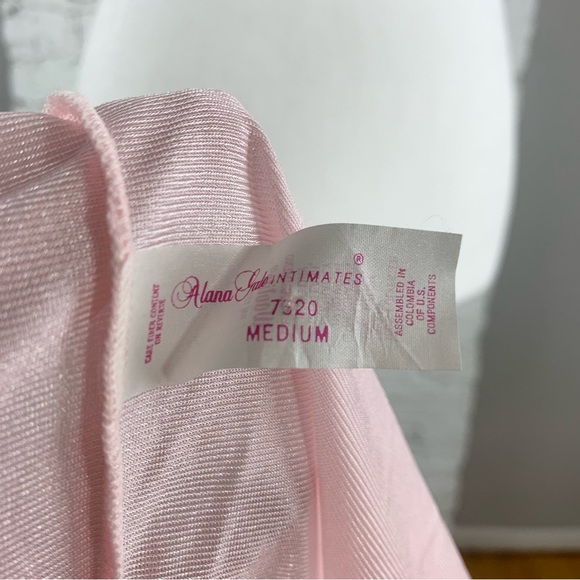 Alana Gale Intimates Nylon Pink Lace Ruffle Two Piece Teddy Robe Lingerie Set L - Picture 12 of 15